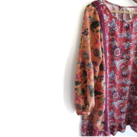 Matilda Jane Mixed Pattern Boho DressLarge Preowned - Picture 2 of 10